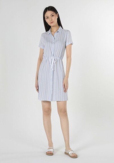 اعرض التفاصيل لـ عادي فستان أزرق نسائي