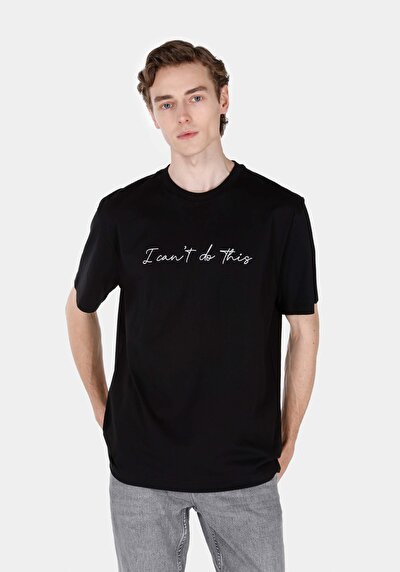 صورة من أسود للرجال تي شيرت بأكمام قصيرة