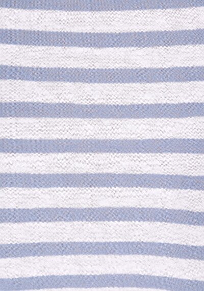 اعرض التفاصيل لـ عادي مقاس رقبة مستديرة مخطط نسائي أزرق كم قصير تي شيرت