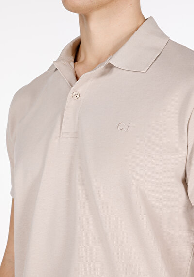 صورة من عادي قصة بولو رقبة مستقيمة رجالي بيج كم قصير تي شيرت