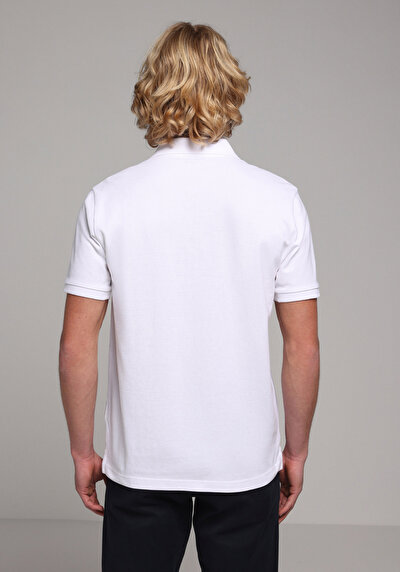 اعرض التفاصيل لـ   بولو الرقبة مستقيم رجالي أبيض كم قصير تي شيرت