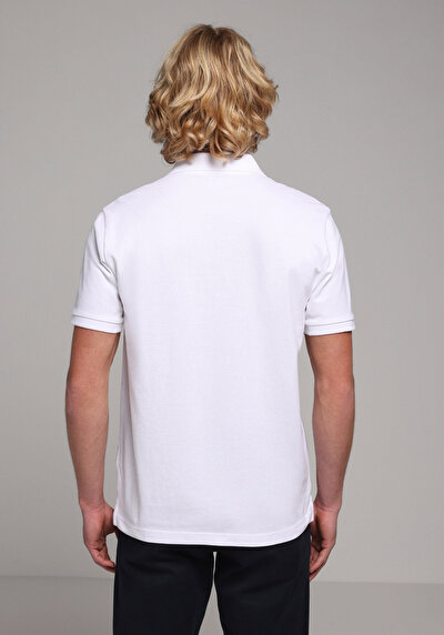 صورة من بولو الرقبة مستقيم رجالي أبيض كم قصير تي شيرت