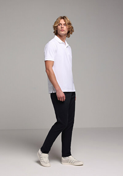 صورة من بولو الرقبة مستقيم رجالي أبيض كم قصير تي شيرت