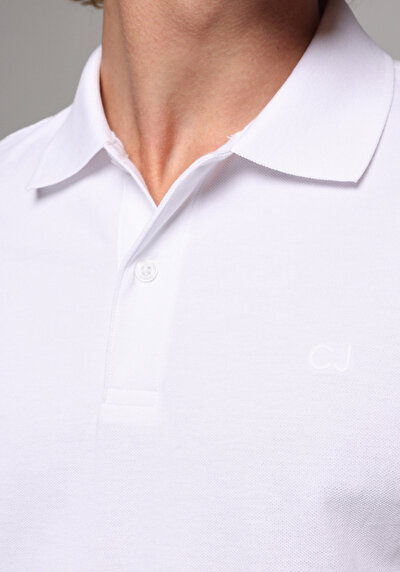 صورة من بولو الرقبة مستقيم رجالي أبيض كم قصير تي شيرت