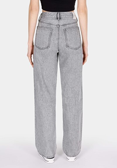 اعرض التفاصيل لـ مستقيم   الخصر كامل الطول للنساء جينز نيلي غامق