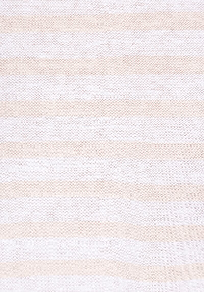 اعرض التفاصيل لـ مقاس عادي رقبة مستديرة مخطط نسائي بيج كم قصير تي شيرت