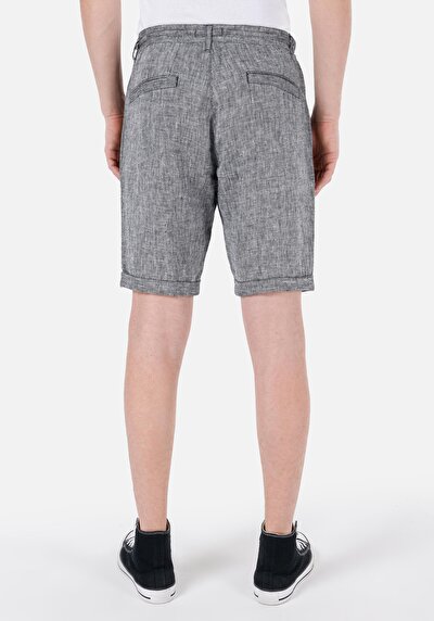 صورة من عادي الخصر مستقيم شورت رجالي رمادي