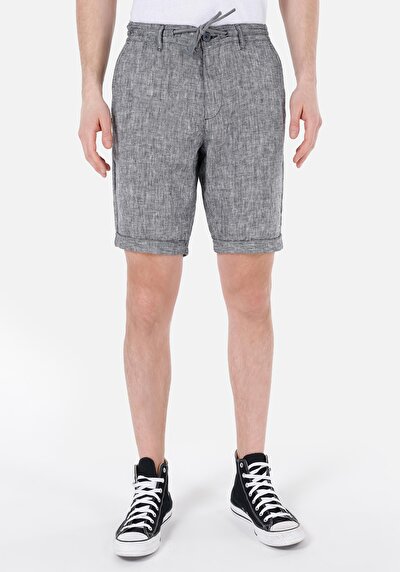 صورة من عادي الخصر مستقيم شورت رجالي رمادي