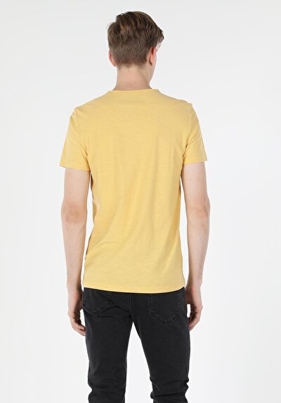 صورة من رقبة مستديرة مستقيم رجالي ساري كم قصير تي شيرت