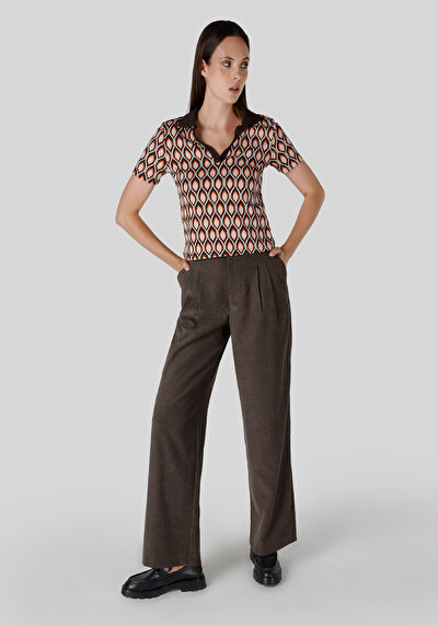 صورة من نحيف قصة بولو الرقبة نسائي متعدد الألوان كم قصير تي شيرت