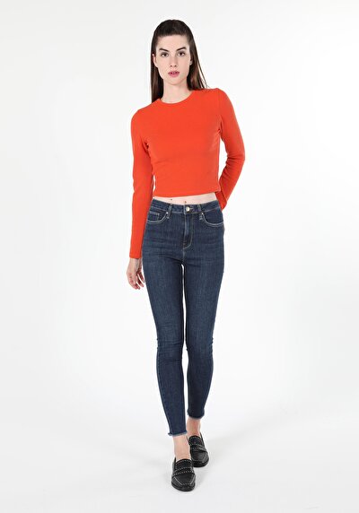 صورة من ضيق  ارتفاع الخصر ساق مستقيمة نسائي جينز أسود