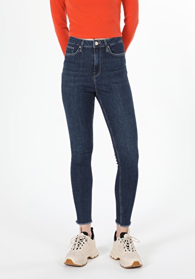 اعرض التفاصيل لـ ضيق  ارتفاع الخصر ساق مستقيمة نسائي جينز أسود