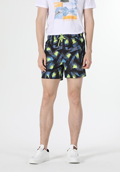 اعرض التفاصيل لـ شورت سباحة رجالي متعدد الألوان مطبوع سليم