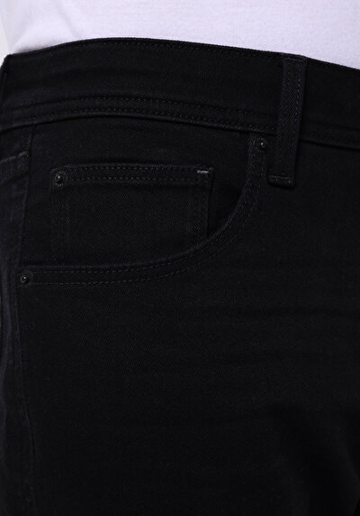 اعرض التفاصيل لـ مستقيم  خصر منخفض مستقيم الساق الجينز الأسود للرجال