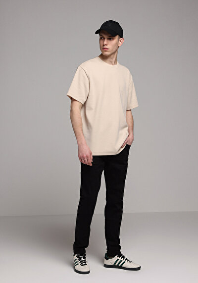 صورة من سليم خصر منخفض ساق ضيقة جينز أسود للرجال