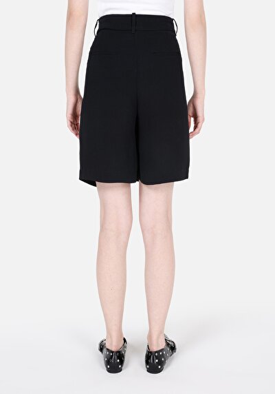 صورة من روز الخصر مستقيم شورتات نسائية سوداء