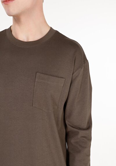 اعرض التفاصيل لـ   رقبة مستديرة مستقيم رجالي أخضر كم طويل تي شيرت