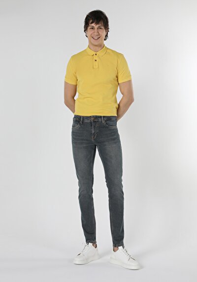 صورة من نحيف  خصر منخفض ضيق الساق جينز رجالي