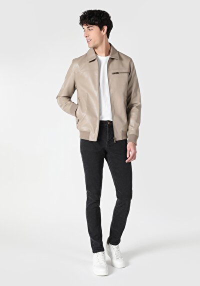 صورة من سليم  خصر منخفض ساق ضيقة جينز أسود للرجال