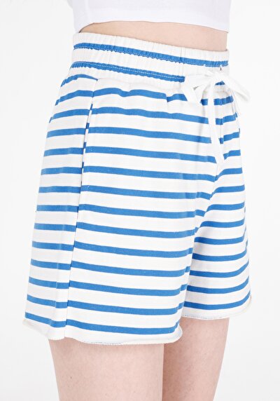 اعرض التفاصيل لـ عادي   الخصر نسائي شورت أزرق