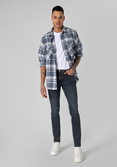 صورة من نحيف  خصر منخفض ضيق الساق جينز رجالي