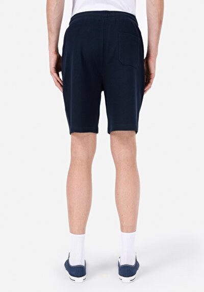 صورة من عادي الخصر مستقيم رجالي شورت أزرق داكن