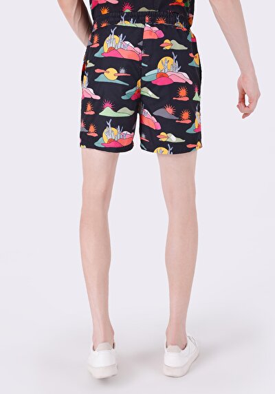 صورة من شورت سباحة رجالي متعدد الألوان مطبوع سليم
