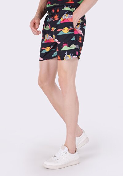 اعرض التفاصيل لـ شورت سباحة رجالي متعدد الألوان مطبوع سليم