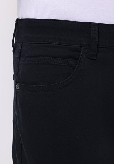 اعرض التفاصيل لـ مستقيم  خصر منخفض مستقيم ساق مستقيمة رجالي أزرق داكن