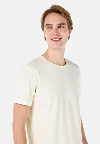 صورة من رقبة مستديرة مستقيم رجالي ساري كم قصير تي شيرت