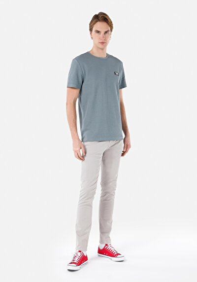 صورة من مستقيم  الخصر المنخفض مستقيم الساق الرجال السراويل الحجر