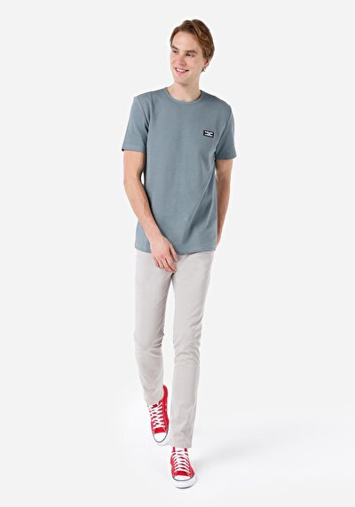 صورة من مستقيم الخصر المنخفض مستقيم الساق الرجال السراويل الحجر