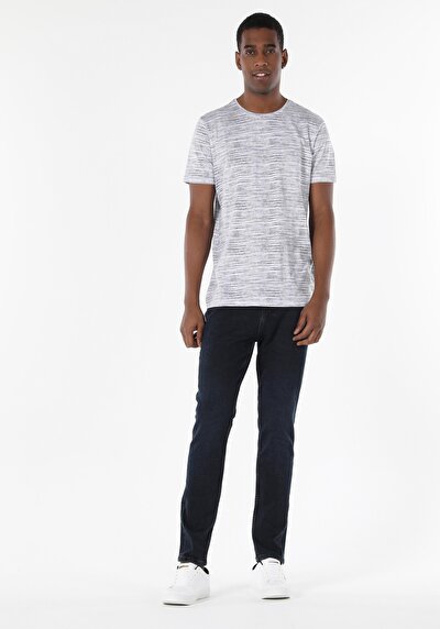 اعرض التفاصيل لـ أزرق بحري للرجال تي شيرت بأكمام قصيرة