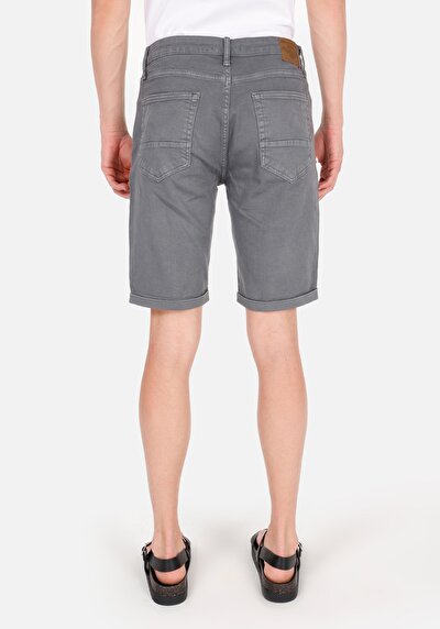 صورة من عادي الخصر مستقيم شورت رجالي رمادي