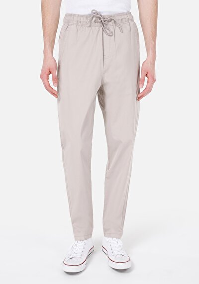 اعرض التفاصيل لـ كومفورت فيت منتصف الخصر طويل الساق بنطلون بيج رجالي