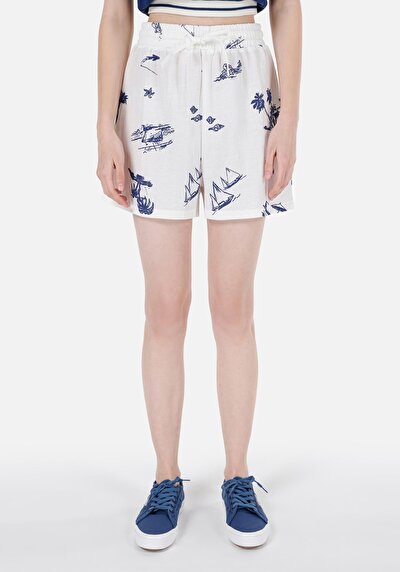 اعرض التفاصيل لـ عادي   الخصر نسائي شورت أبيض