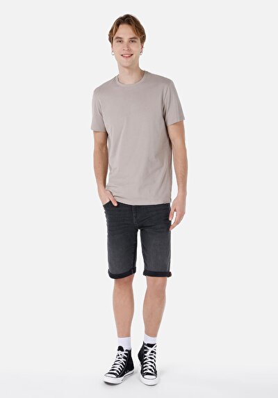 اعرض التفاصيل لـ   رقبة مستديرة مستقيم تي شيرت رجالي حجر كم قصير