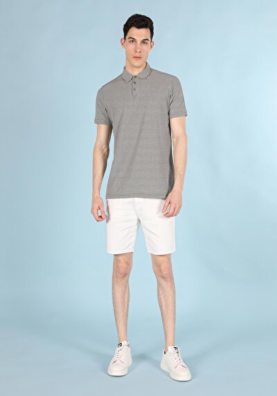 صورة من   بولو الرقبة مستقيم رجالي أخضر كم قصير تي شيرت