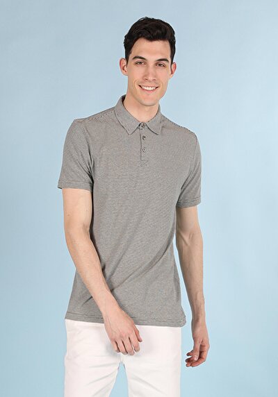 صورة من بولو الرقبة مستقيم رجالي أخضر كم قصير تي شيرت