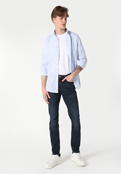 صورة من نحيف  خصر منخفض ضيق الساق جينز رجالي