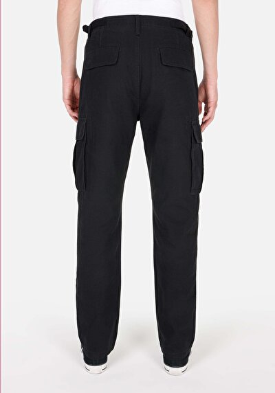 صورة من Comfort Fit متوسط الخصر مستقيم الساق رجالي بنطلون أسود