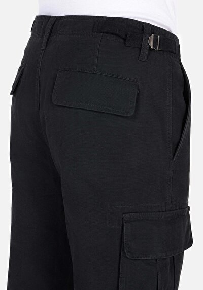 اعرض التفاصيل لـ Comfort Fit متوسط الخصر مستقيم الساق رجالي بنطلون أسود