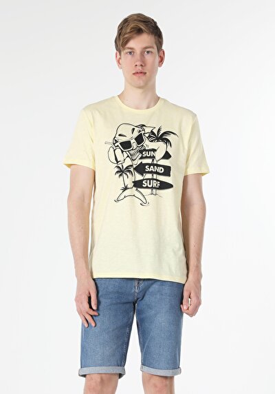 اعرض التفاصيل لـ   رقبة مستديرة مستقيم رجالي ساري كم قصير تي شيرت