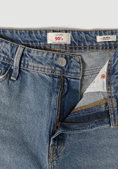 اعرض التفاصيل لـ   منتصف الخصر نحيل مستقيم الساق نسائي نيلي جينز