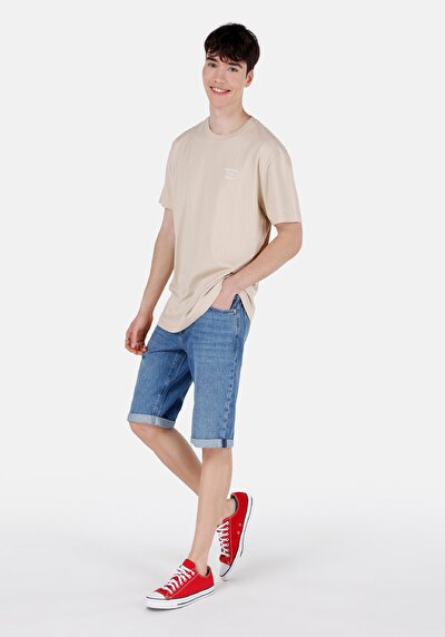 اعرض التفاصيل لـ كومفورت فيت رقبة مستديرة مستقيم رجالي بيج كم قصير تي شيرت