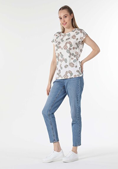 اعرض التفاصيل لـ متعدد الألوان للنساء تي شيرت بأكمام قصيرة