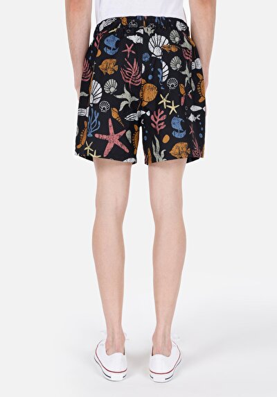 صورة من عادي فيت شورت سباحة أسود للرجال