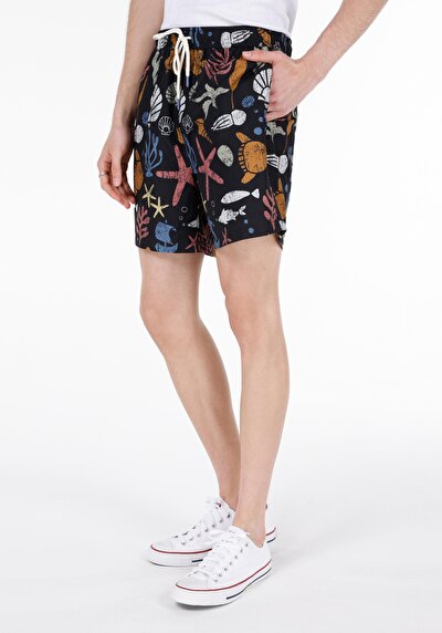 صورة من عادي فيت شورت سباحة أسود للرجال