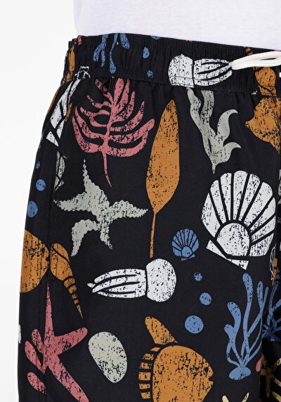 اعرض التفاصيل لـ عادي فيت شورت سباحة أسود للرجال