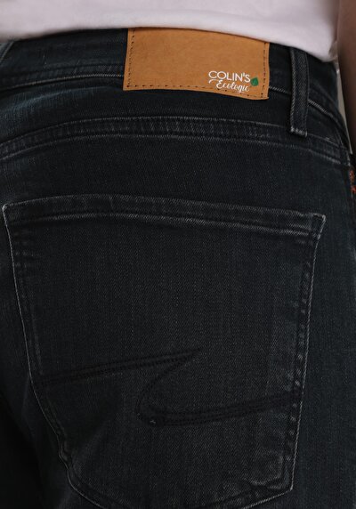 اعرض التفاصيل لـ مستقيم  خصر منخفض مستقيم الساق الجينز الداكن للرجال